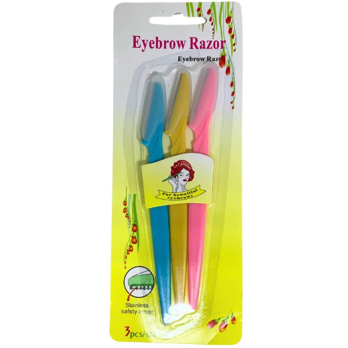 Kit com 3 Navalhas para Sobrancelha e Rosto - 3 Unidades