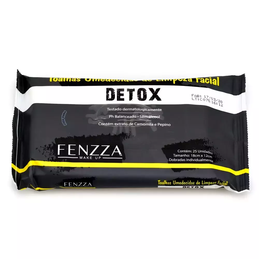 Lenço Umedecido de Limpeza Facial Detox - Fenzza